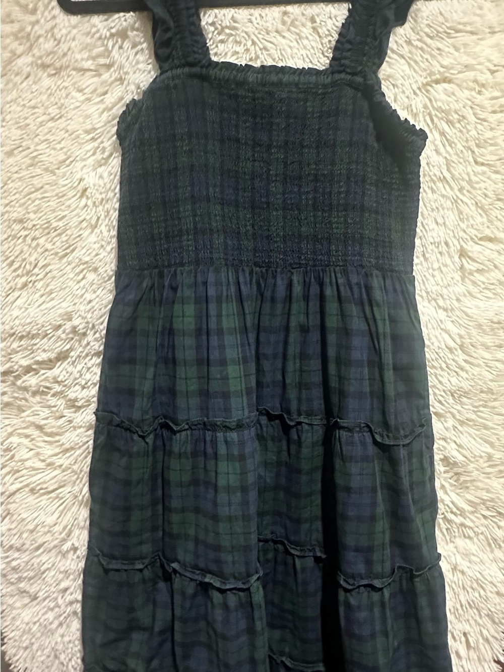 J. Crew Plaid Smocked Tiered Midi